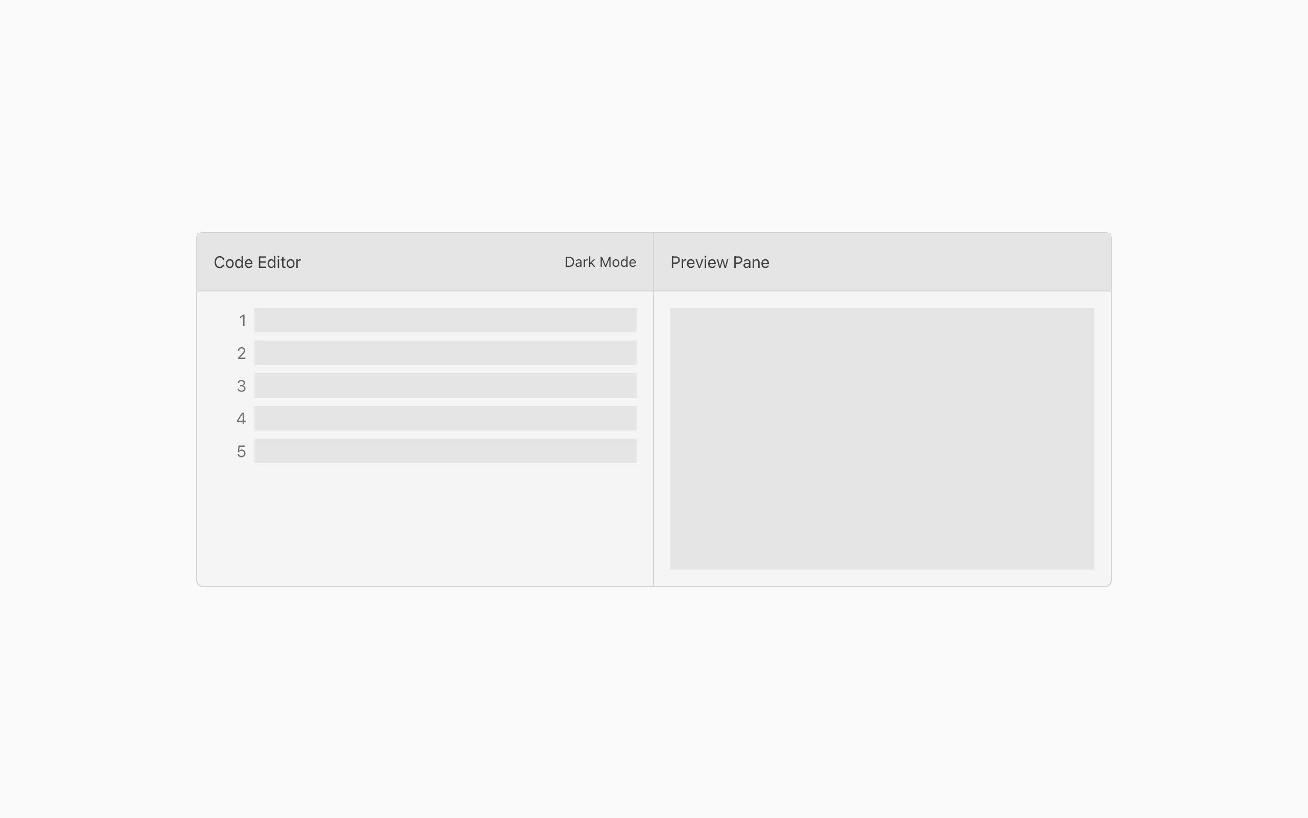 Wireframe example for Code Editor