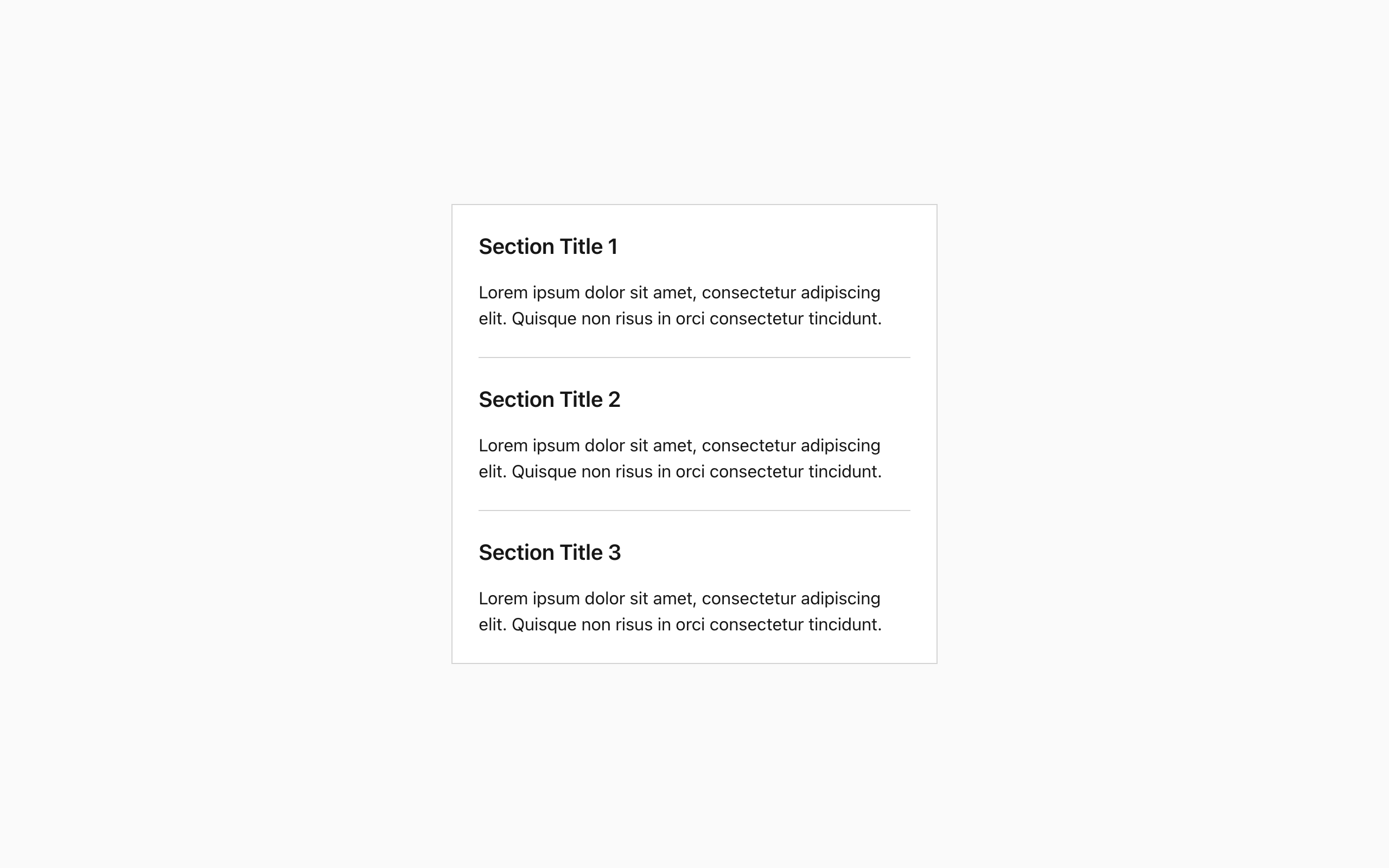 Wireframe example for Divider & Separator