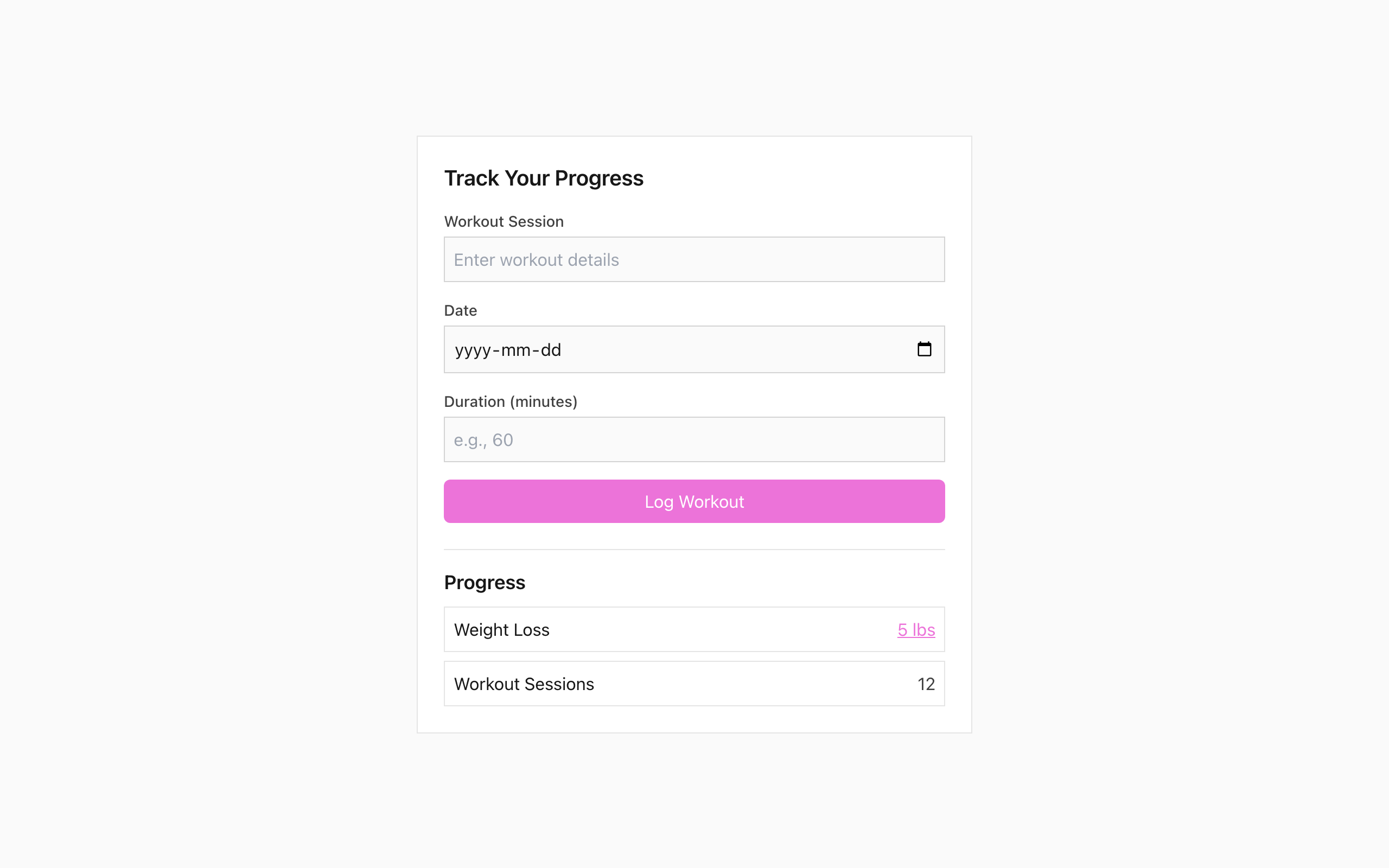 Wireframe example for Logging & Tracking