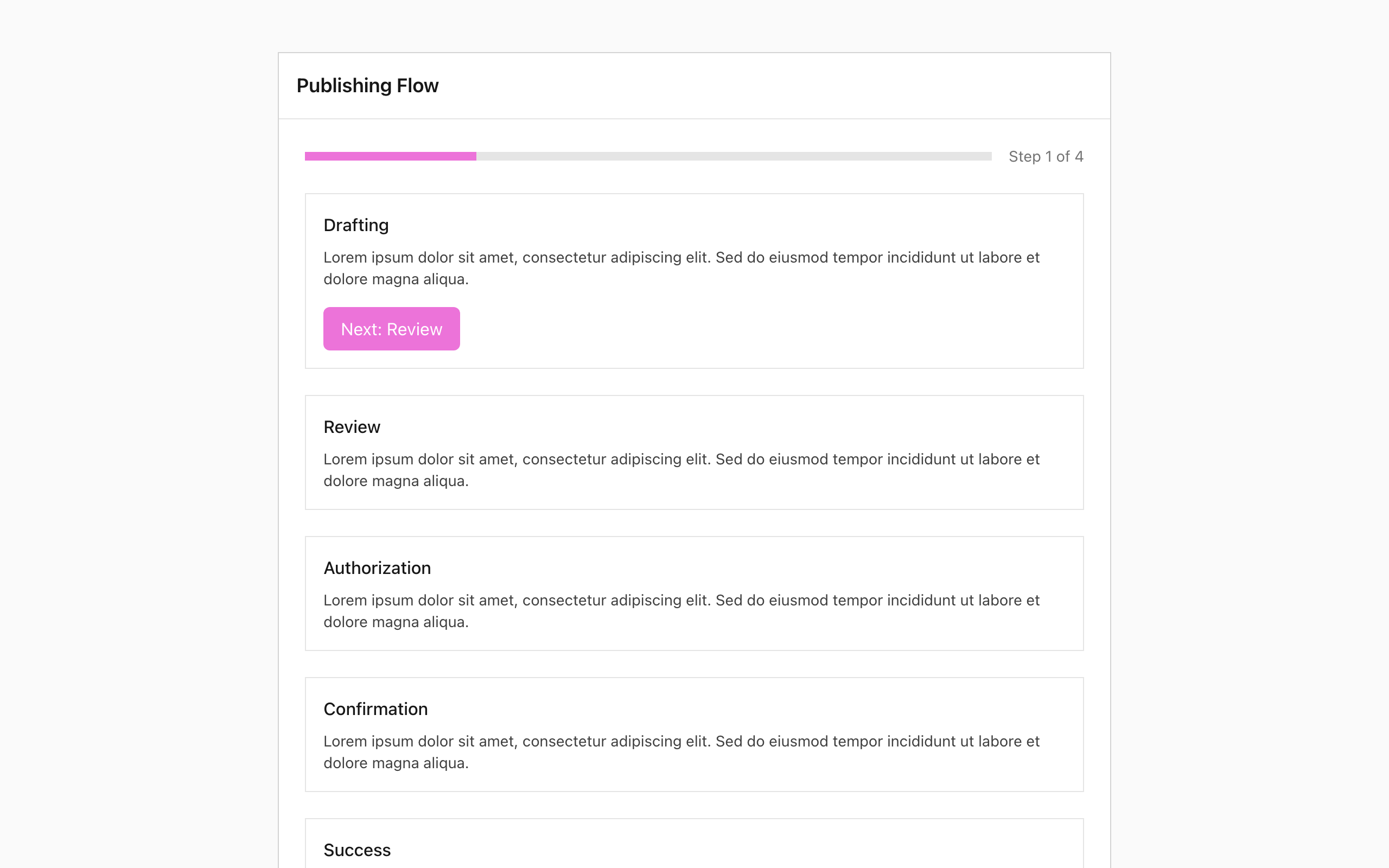 Wireframe example for Publishing