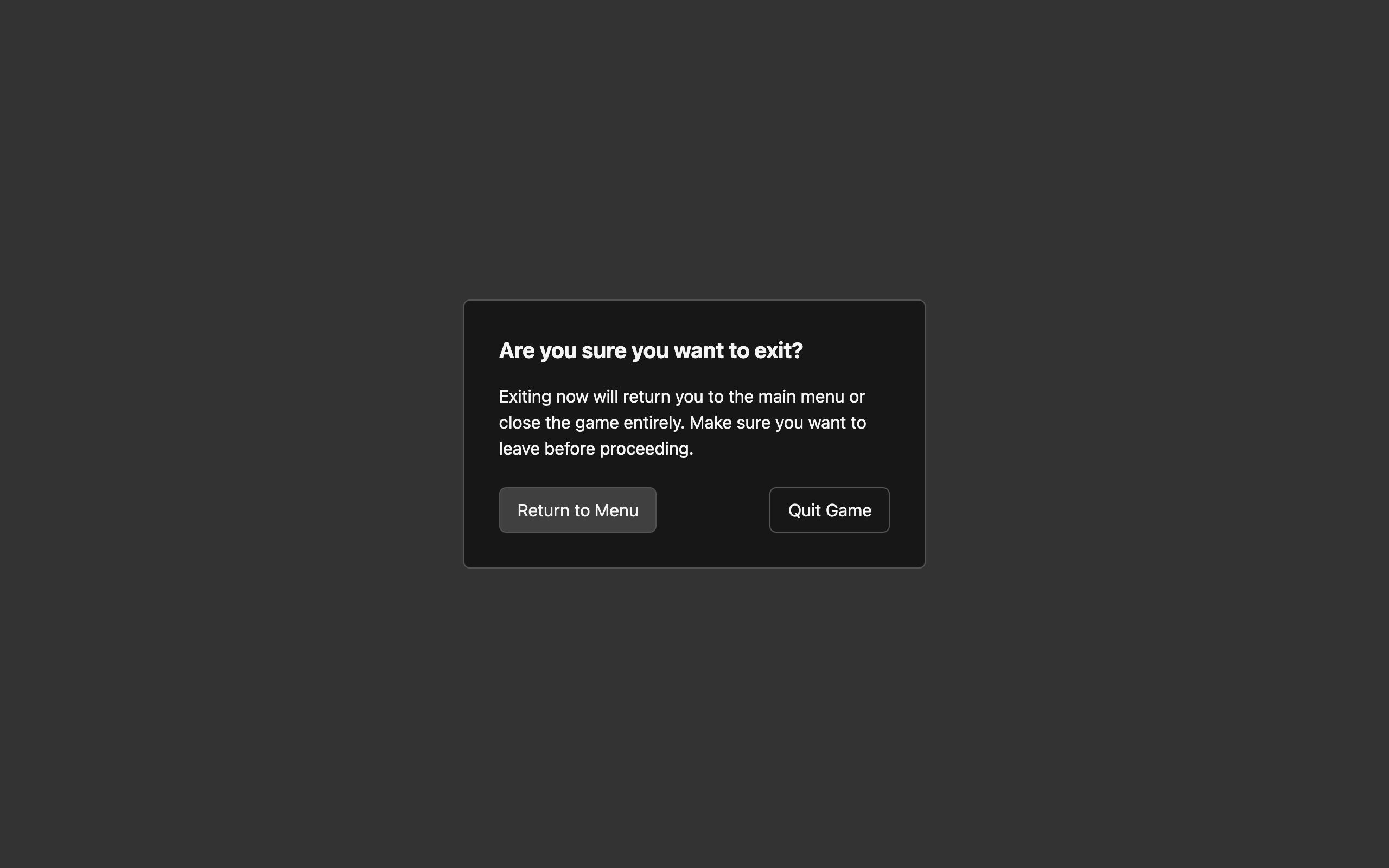 Wireframe example for Exit Confirmation Dialog