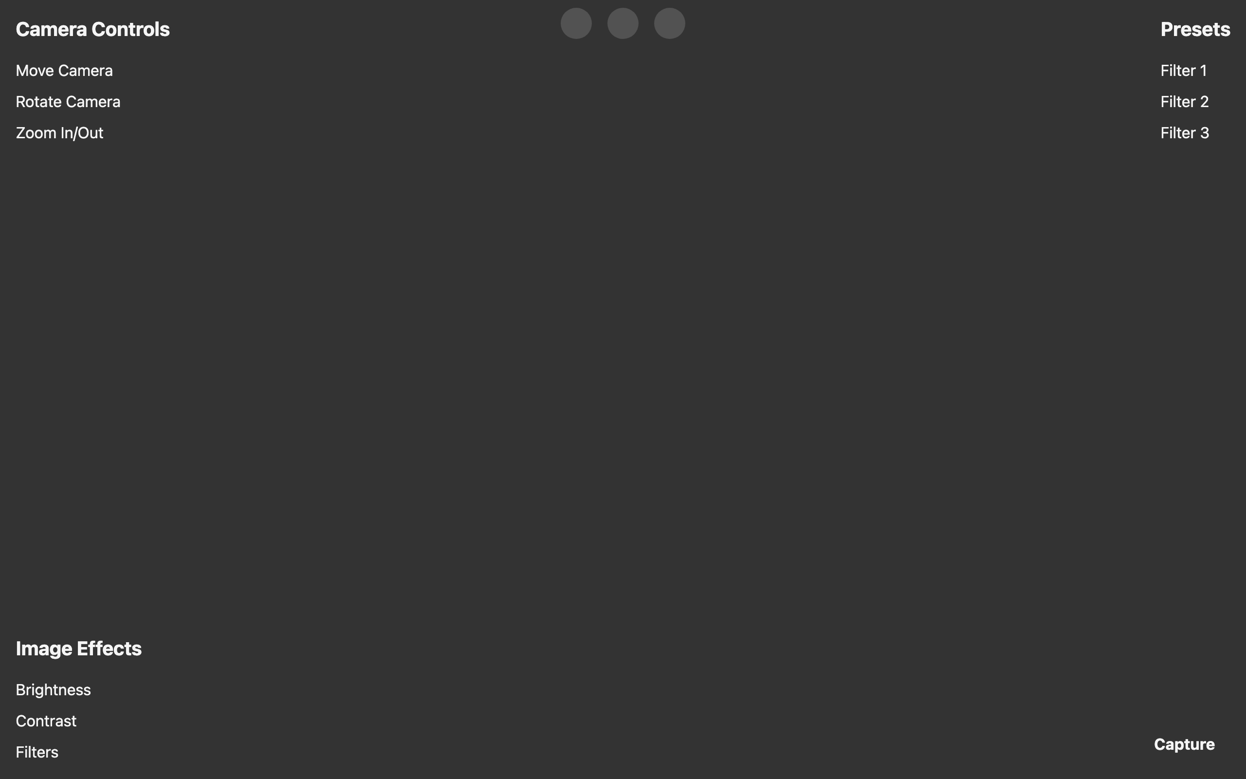 Wireframe example for Photo Mode Interface