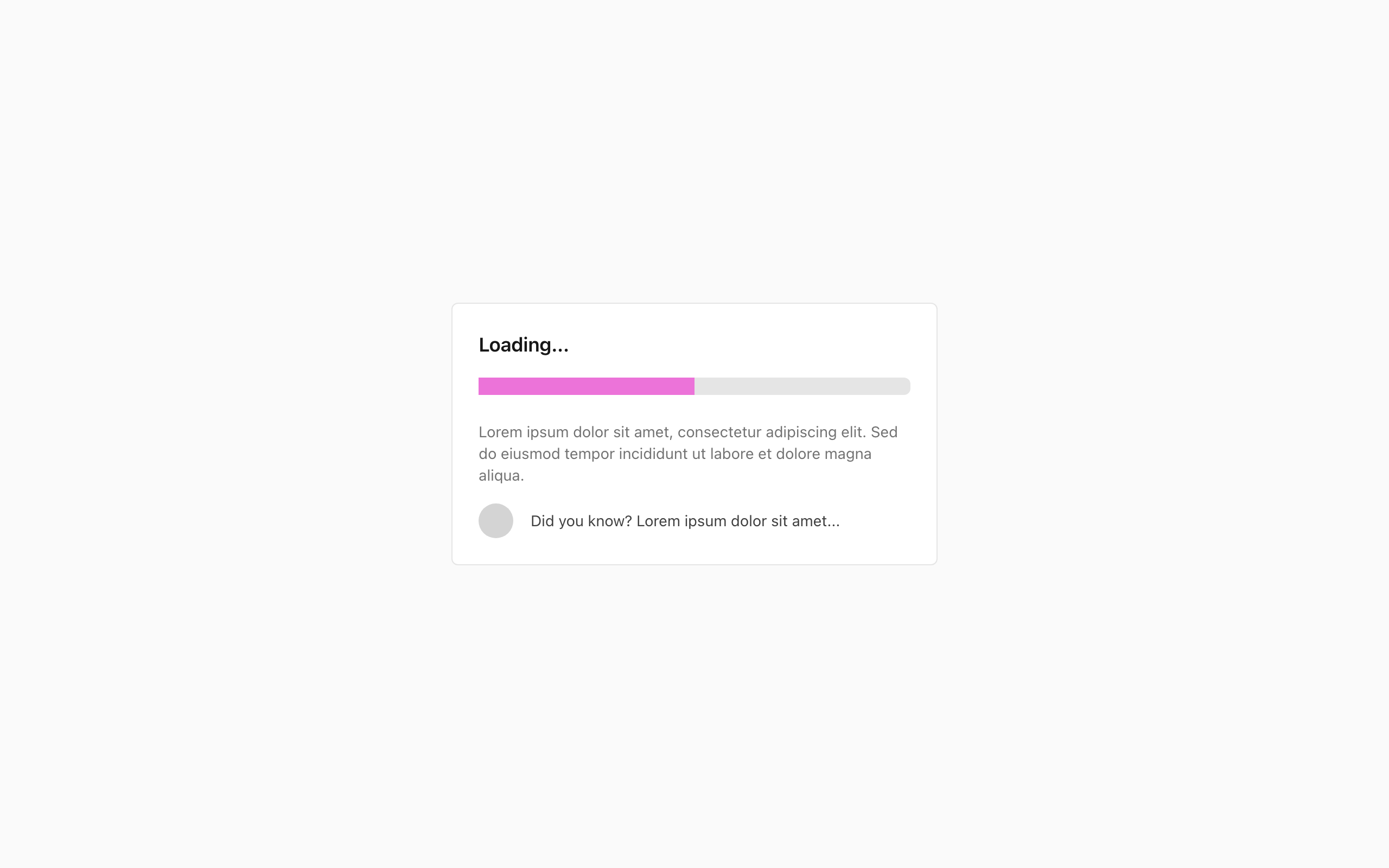Wireframe example for Loading or Progress page