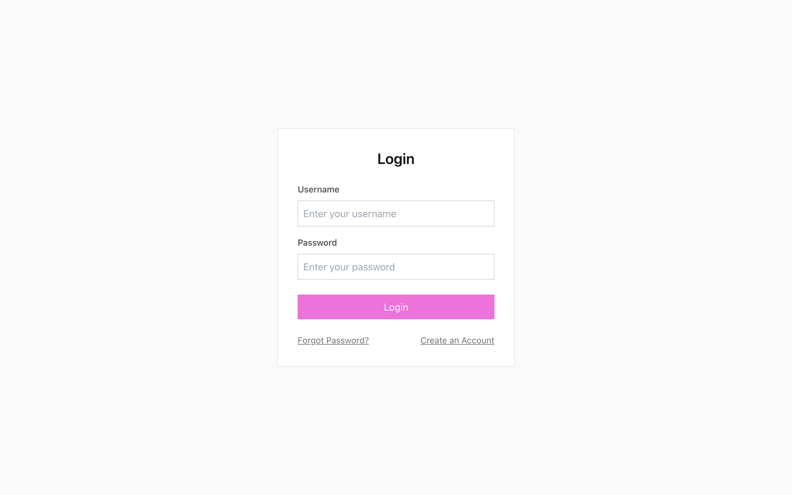 Wireframe example for Login
