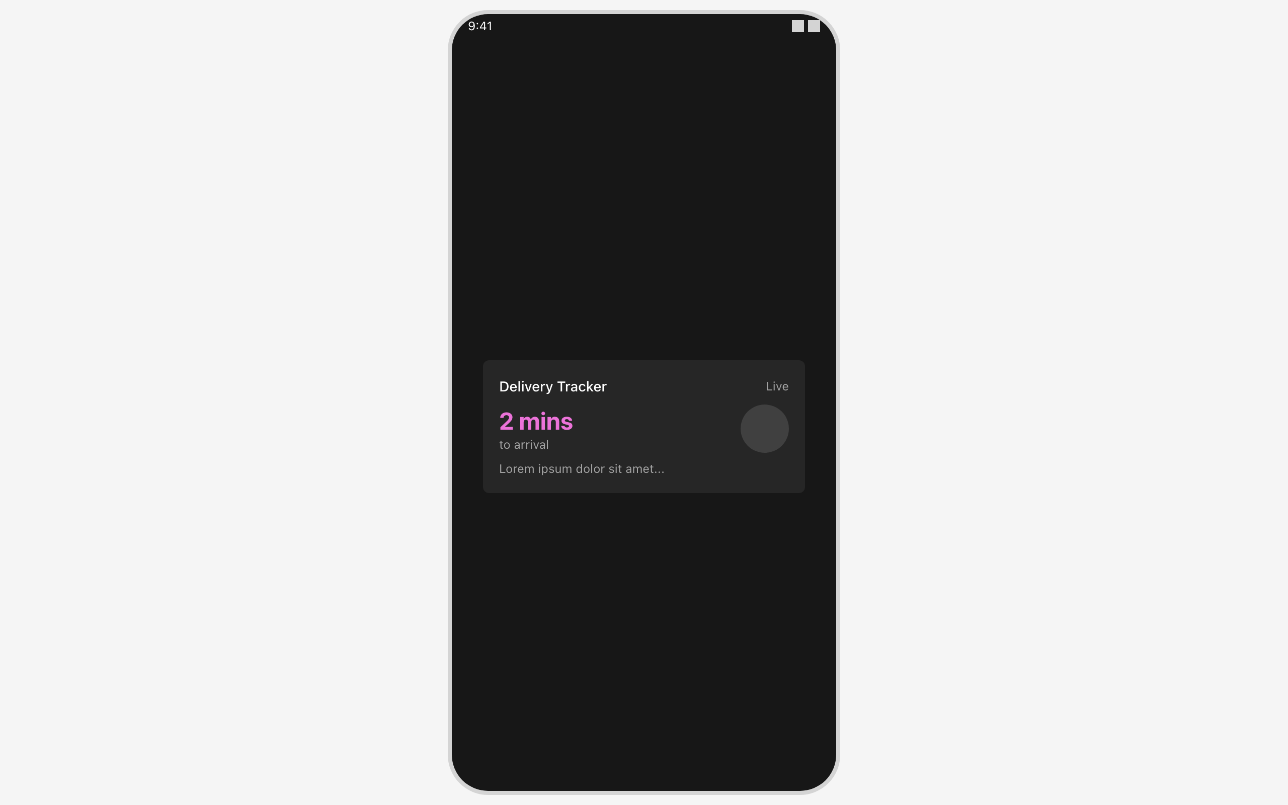 Wireframe example for Lock Screen Live Activity