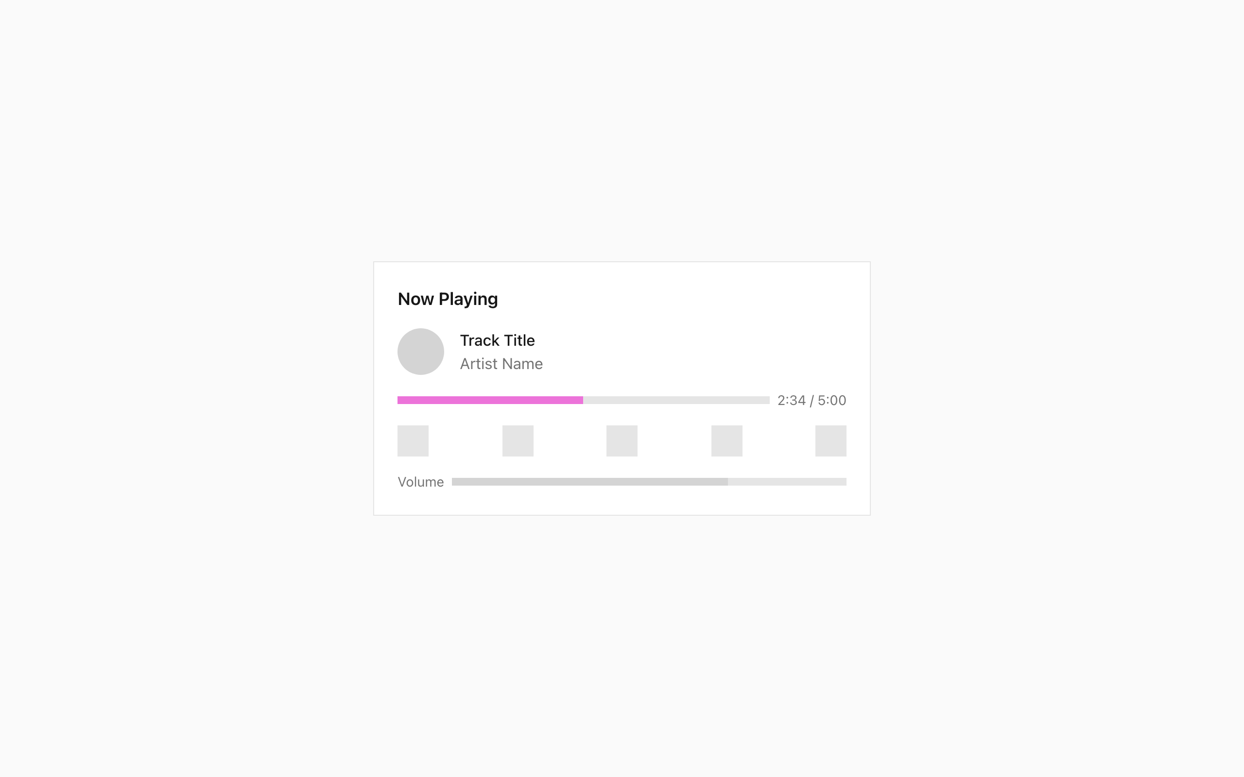 Wireframe example for Playing audio
