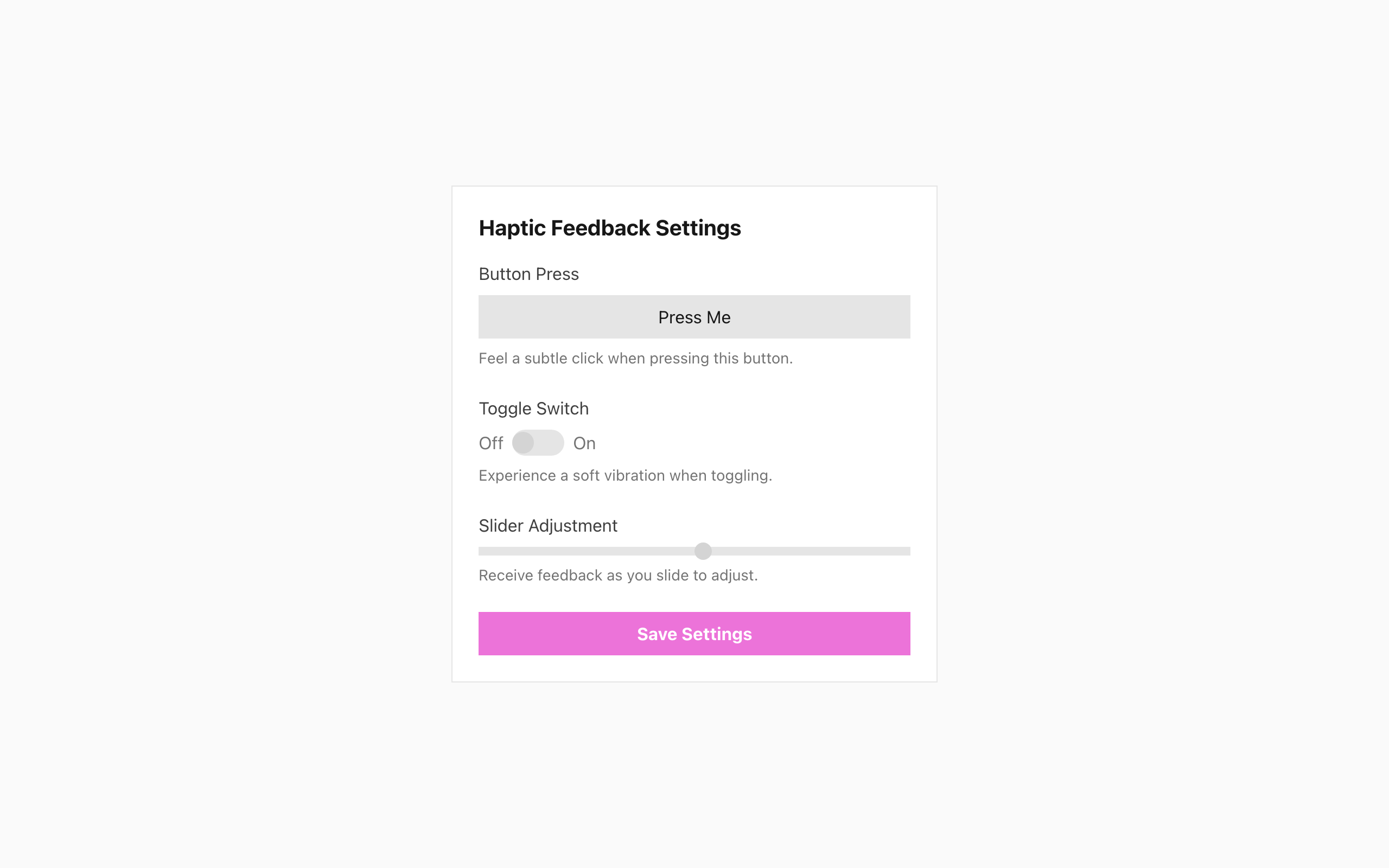 Wireframe example for Playing haptics
