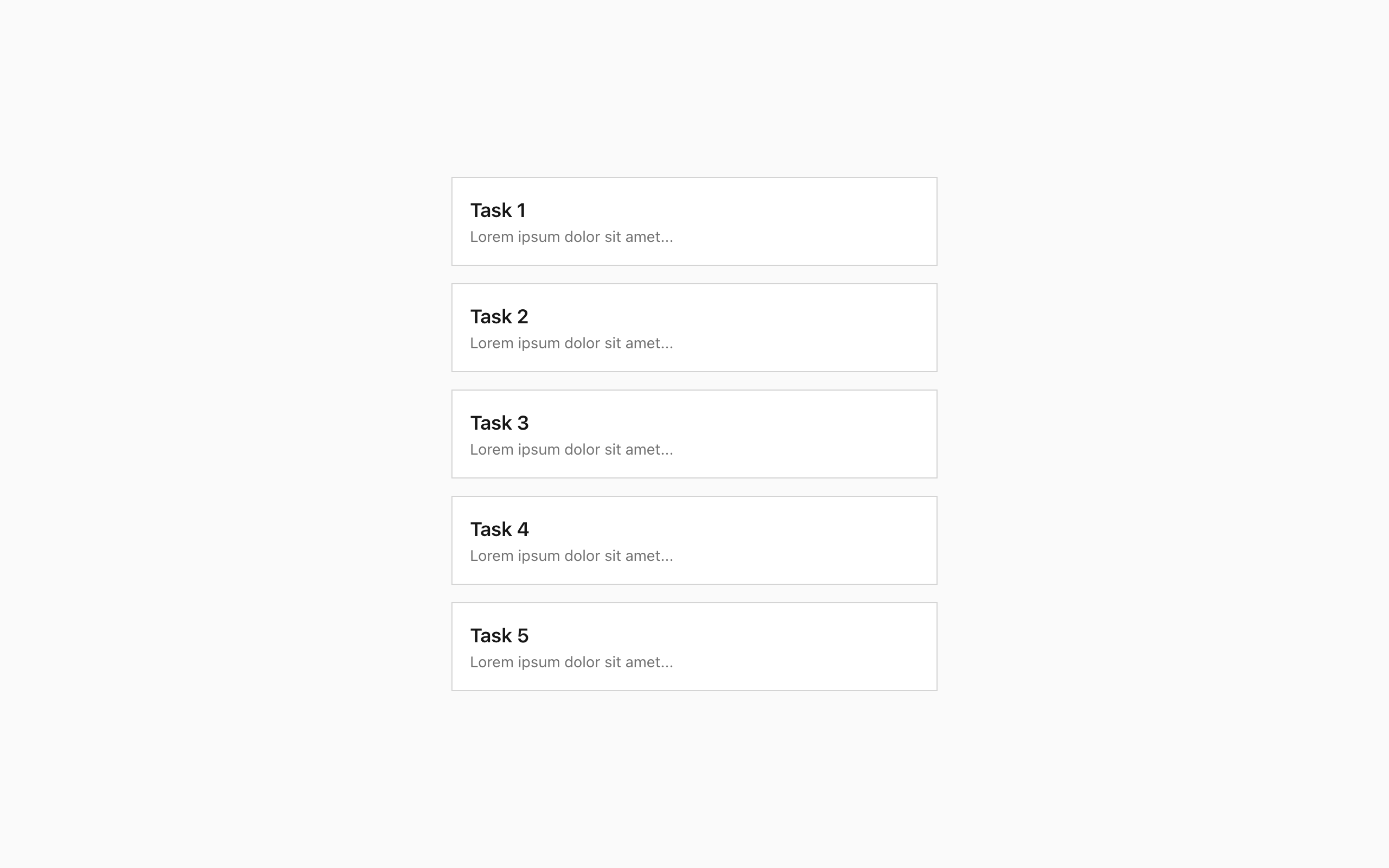Wireframe example for Stacked List