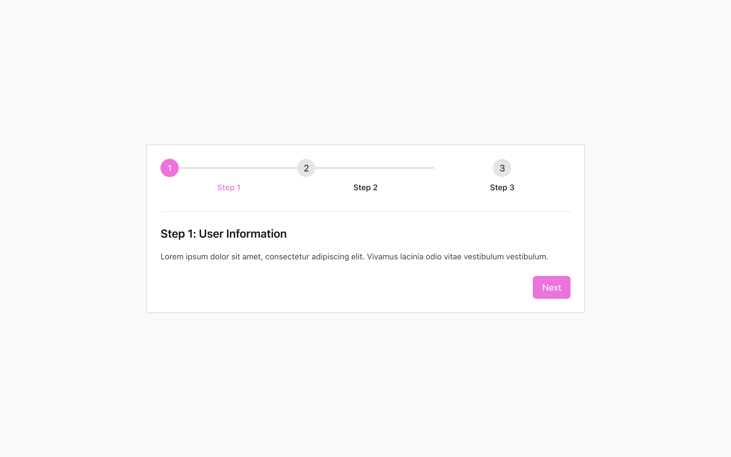 Wireframe example for Stepper