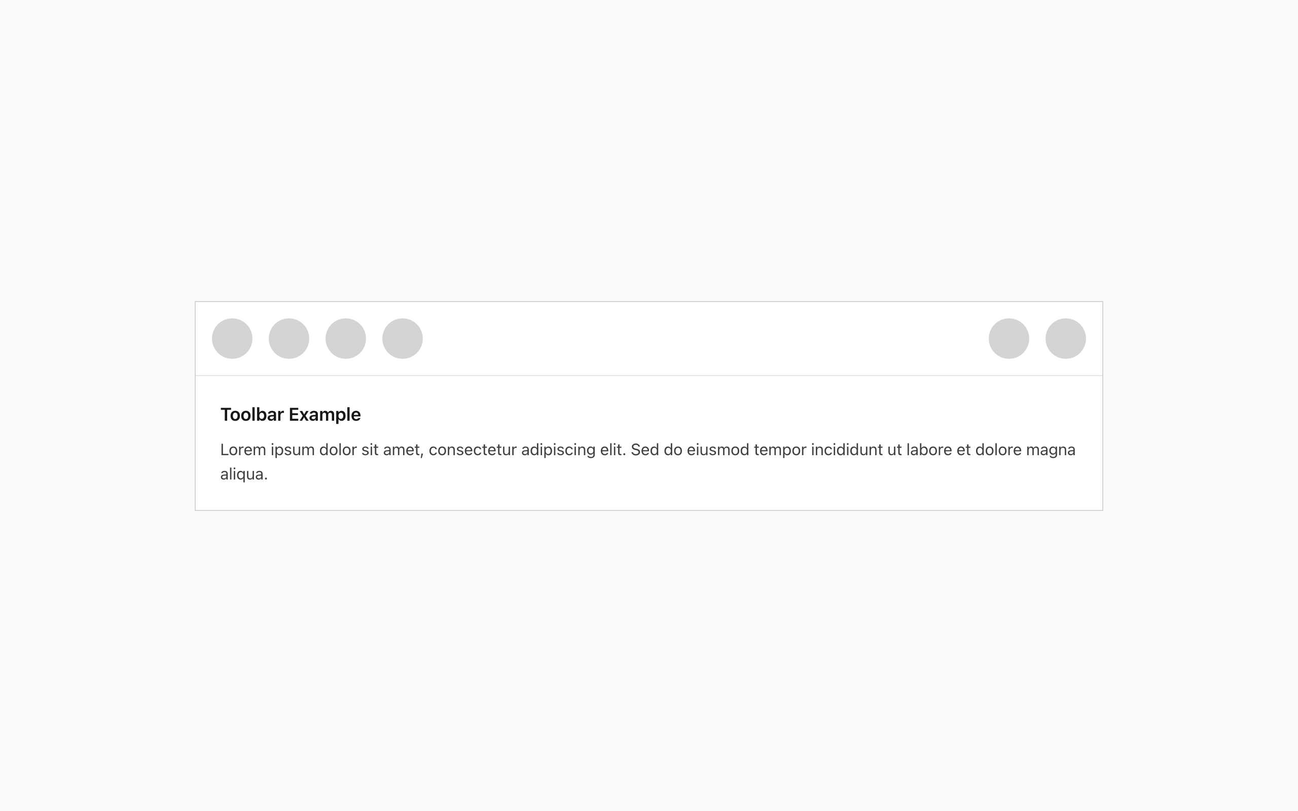 Wireframe example for Toolbar